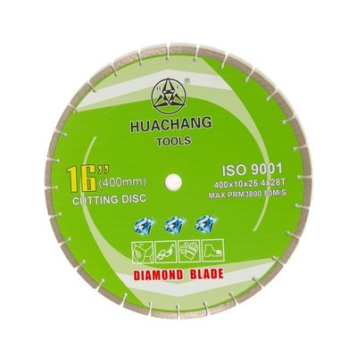 Kualitas Tinggi Tekan Dingin 16 inci 400 × 2.6 / 3.4 × 10 × 25.4mm × 28T Pisau Berlian Tersegmentasi Untuk Tujuan Umum, Batu