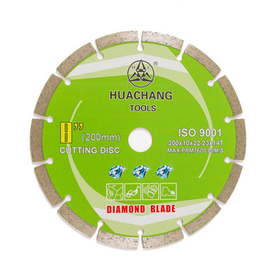 Cold Press 8inch 200×1.6/2.2×10×22.23mm×14T Segmented Diamond Blade Untuk Tujuan Umum, Batu Dan Beton