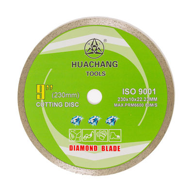Cold Press 9inch 230×1.8/2.6×10×22.23mm Continuous Rim Diamond Blade Untuk Keramik Dengan Umur Panjang