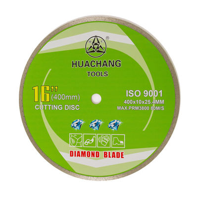 16 inci '400×2.6/3.4×10×25.4mm Cold Press Continuous Rim Diamond Blade Untuk Keramik Dengan Umur Panjang