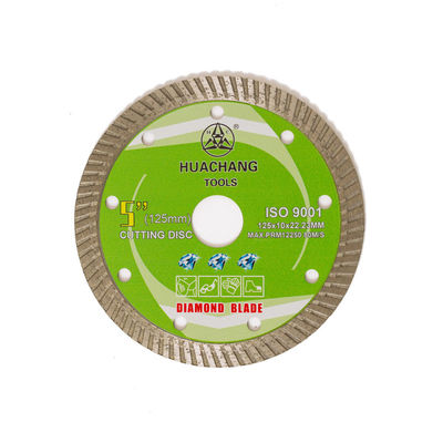Cold Press 5inch '125×1.2/2.0×10×22.23mm Turbo Diamond Blade Untuk Tujuan Umum, Keramik, Marmer Dan Beton
