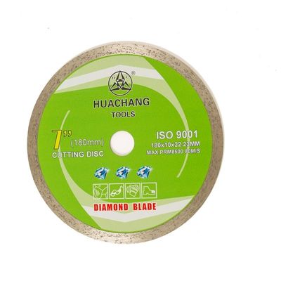 kualitas tinggi 7 inci Cold Press 180×1.6/2.2×10×22.23mm Continuous Rim Diamond Blade Untuk Keramik, Marmer