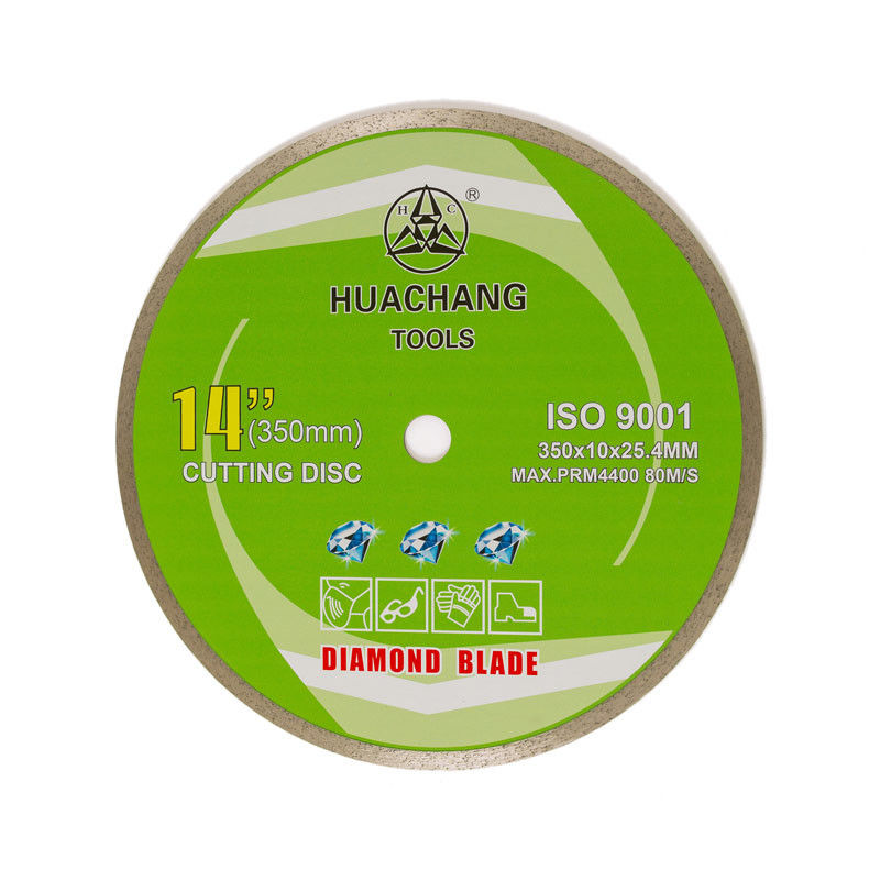 Cold Press 14 Inch 350×2.2/3.2×10×25.4mm×24T Continuous Rim Diamond Blade Untuk Penggiling Sudut