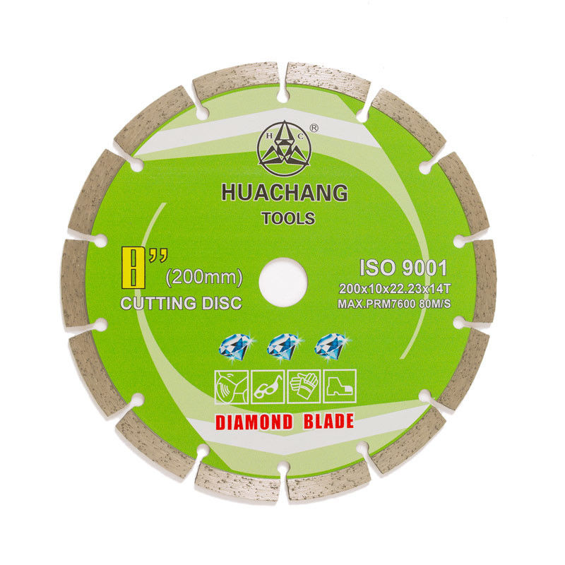Cold Press 8inch 200×1.6/2.2×10×22.23mm×14T Segmented Diamond Blade Untuk Tujuan Umum, Batu Dan Beton