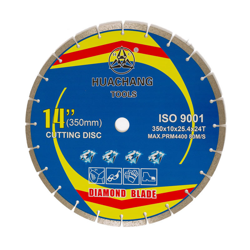 Hot Press 350 × 2.2 / 3.2 × 10 × 25.4 × 24T Sintered Segmented Diamond Untuk Blade Granit, Marmer, Beton Dan Bata