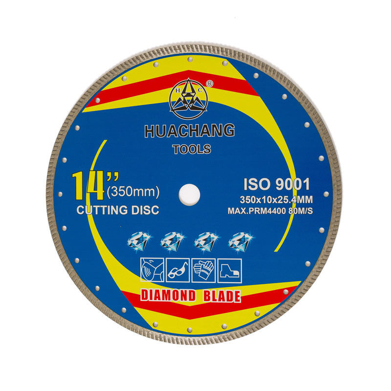 Hot Press 14inch '350×2.2/3.2×10×25.4mm Porcelain Diamond Blade65Mn Body Baja Berkualitas Tinggi Dengan Masa Pemotongan Panjang