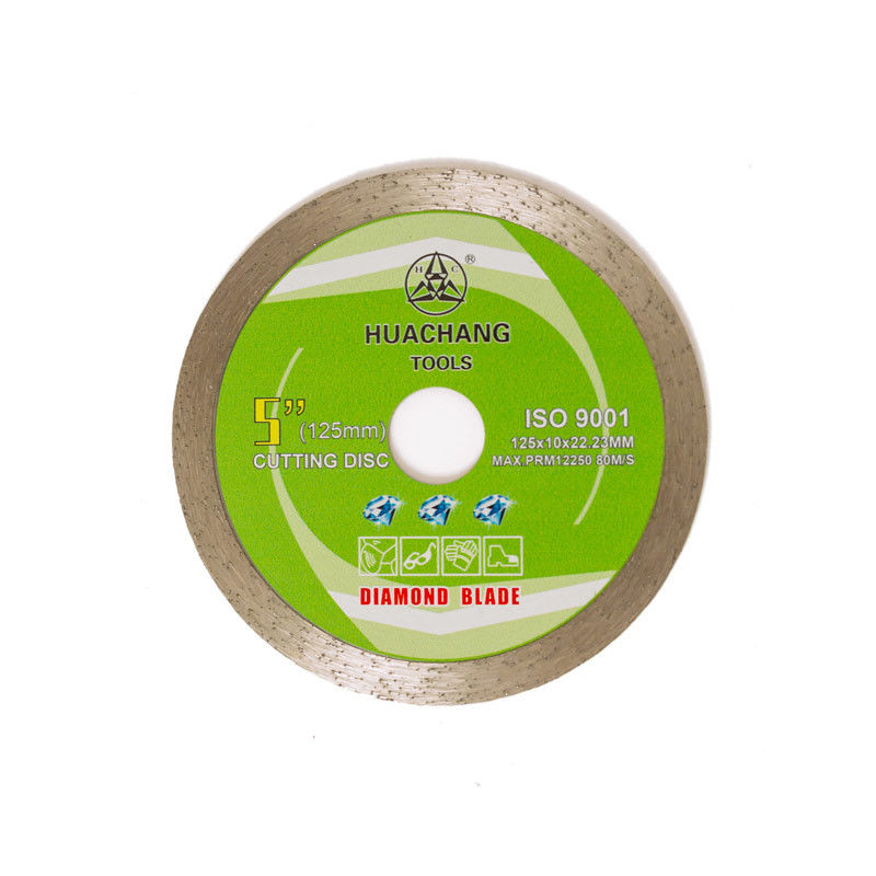 kualitas tinggi 5 inci 125×1.2/1.8×10×22.23mm Continuous Rim Diamond Blade Untuk Tujuan Umum, Keramik, Marmer Dan Beton