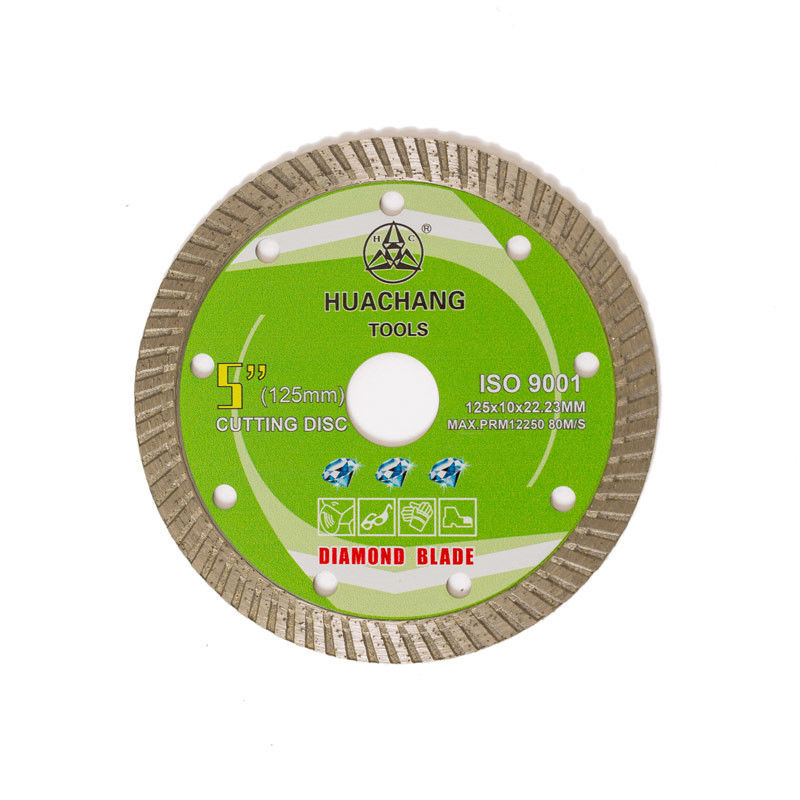 Cold Press 5inch '125×1.2/2.0×10×22.23mm Turbo Diamond Blade Untuk Tujuan Umum, Keramik, Marmer Dan Beton