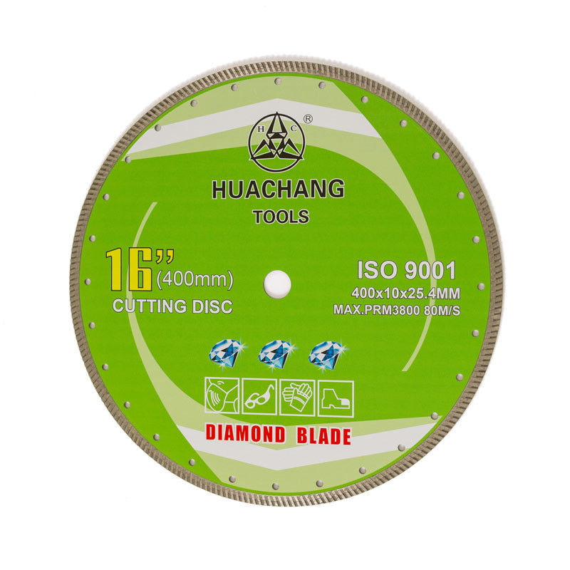 Kualitas Tinggi 16 inci 400x10 × 25.4mm Potong Kering Continuous Diamond Turbo Blade Untuk Granit 16 inci 400mm x 25.4mm