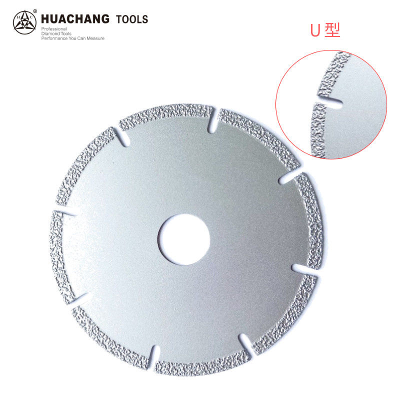 4.5 inci 115 × 1.4 / 2.2 × 5 × 22.23 × 9T Kualitas Tinggi Vacuum Brazed Diamond Grinding Cutting Disc Untuk Batu Keramik Plastik Marmer
