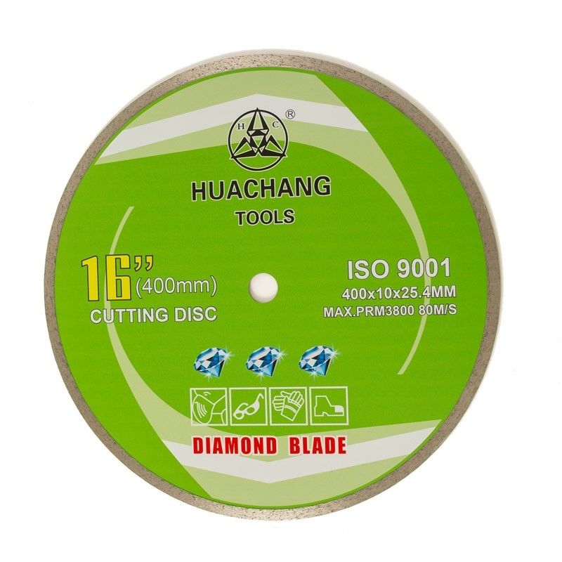 Cold Press 16inch '400×2.6/3.4×10×25.4mm Continuous Rim Diamond Blade Untuk Untuk Tujuan Umum, Keramik