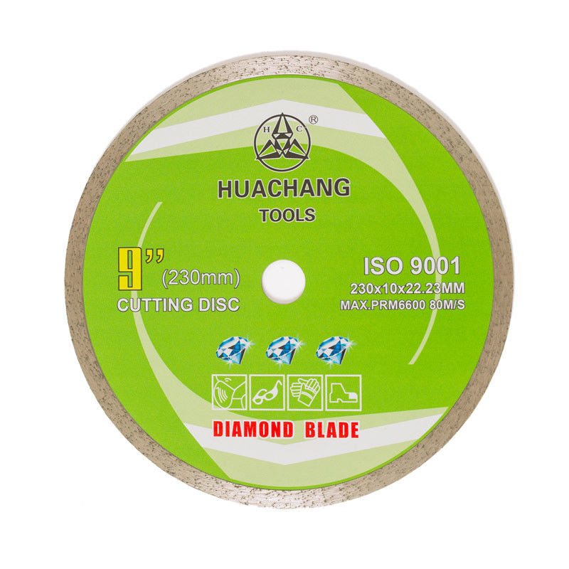 kualitas tinggi 9 inci Cold Press 230×1.8/2.6×10×22.23mm Continuous Rim Diamond Blade Untuk Tujuan Umum, Keramik, Marmer