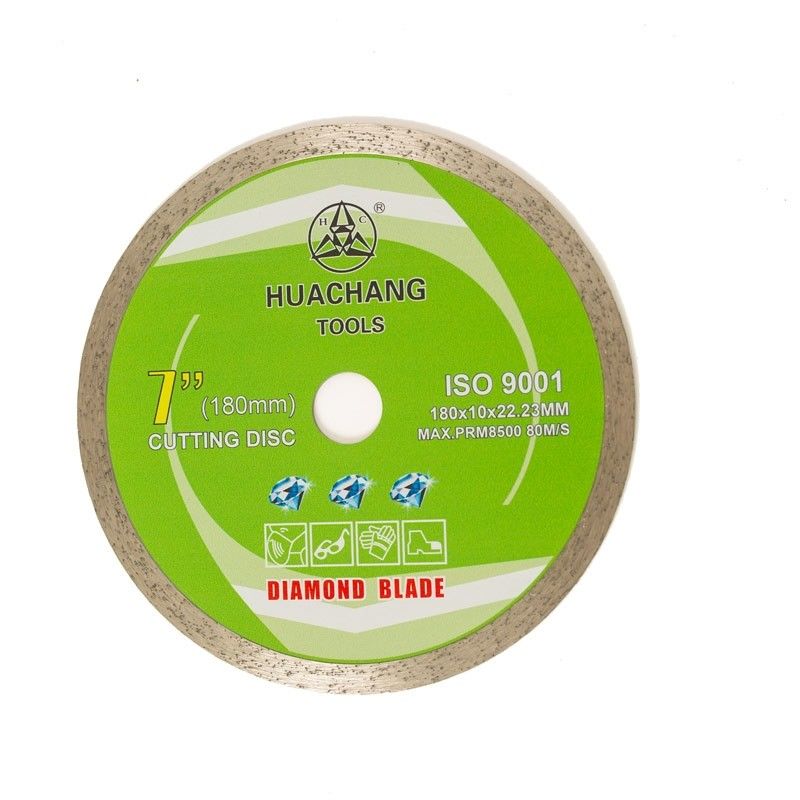 kualitas tinggi 7 inci Cold Press 180×1.6/2.2×10×22.23mm Continuous Rim Diamond Blade Untuk Keramik, Marmer